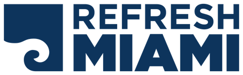 Refresh Miami logo in dark blue font, representing the branding of RefreshMiami.com.